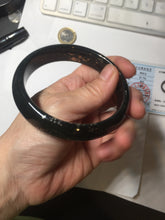 Load image into Gallery viewer, 62.3mm 100% Natural dark green/black meteorite Stellar Night sky nephrite bangle HN28-7608