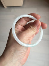 Load image into Gallery viewer, 56mm 100% natural Type A light green white slim round cut jadeite jade bangle AD107-8108