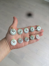 Load image into Gallery viewer, Type A 100% Natural icy light green Jadeite Jade safety Guardian ring Pendant (子母扣) AQ64