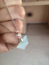 Load image into Gallery viewer, 100% Natural type A icy watery  light green purple white 3D Jadeite Jade butterfly pendant BG47
