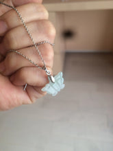 Load image into Gallery viewer, 100% Natural type A icy watery  light green purple white 3D Jadeite Jade butterfly pendant BG47