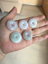 Load image into Gallery viewer, 23-26mm Type A 100% Natural light purple green yellow white Jadeite Jade Safety Guardian Button donuts Pendant group BP65