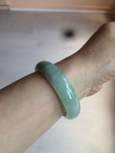 Load image into Gallery viewer, 48.5mm Certified Type A 100% Natural icy light green/white oval Jadeite Jade bangle K101-1696