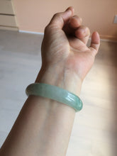 Load image into Gallery viewer, 48.5mm Certified Type A 100% Natural icy light green/white oval Jadeite Jade bangle K101-1696