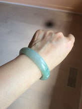 Load image into Gallery viewer, 48.5mm Certified Type A 100% Natural icy light green/white oval Jadeite Jade bangle K101-1696