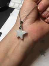 Load image into Gallery viewer, Type A 100% Natural light green/white jadeite Jade star Pendant necklace group F135 Add on item