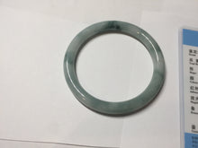 Load image into Gallery viewer, 55.8mm Certified Type A 100% Natural green/blue with green floating flowers slim round cut Jadeite bangle PB237-9550