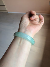Load image into Gallery viewer, 48.5mm Certified Type A 100% Natural icy light green/white oval Jadeite Jade bangle K101-1696