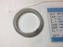 Load image into Gallery viewer, 54.4mm certified 100% natural Type A icy watery white light purple jadeite jade bangle BN8-7071