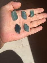 Load image into Gallery viewer, 100% natural type A Guatemala jadeite jade icy watery yellow green black Willow leaf pendant group BP63