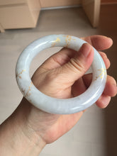 Load image into Gallery viewer, 59.2mm Certified 100% Natural type A light green/purple carved and golden-painted chubby round cut Jadeite Jade bangle PA167-4923
