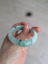 Load image into Gallery viewer, 48.5mm Certified Type A 100% Natural icy light green/white oval Jadeite Jade bangle K101-1696