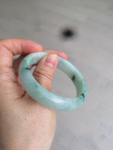 Load image into Gallery viewer, 48.5mm Certified Type A 100% Natural icy light green/white oval Jadeite Jade bangle K101-1696