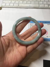 Load image into Gallery viewer, 55.8mm Certified Type A 100% Natural green/blue with green floating flowers slim round cut Jadeite bangle PB237-9550