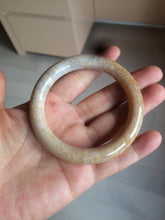 Load image into Gallery viewer, 54.7mm 100% natural beige yellow pink round cut Coral Jade (珊瑚玉) bangle SY36