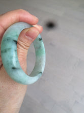 Load image into Gallery viewer, 48.5mm Certified Type A 100% Natural icy light green/white oval Jadeite Jade bangle K101-1696