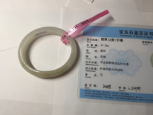 Load image into Gallery viewer, 48mm certified 100% natural Type A icy watery light green yellow white oval jadeite jade bangle PC16-6669
