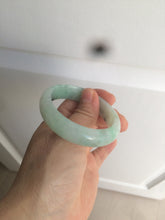 Load image into Gallery viewer, 48.5mm Certified Type A 100% Natural icy light green/white oval Jadeite Jade bangle K101-1696