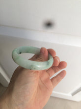 Load image into Gallery viewer, 48.5mm Certified Type A 100% Natural icy light green/white oval Jadeite Jade bangle K101-1696
