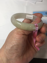 Load image into Gallery viewer, 48mm certified 100% natural Type A icy watery light green yellow white oval jadeite jade bangle PC16-6669