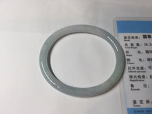 Load image into Gallery viewer, 51.5mm certified Type A 100% Natural icy watery light green purple round cut oval Jadeite Jade bangle AU27-8535