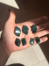 Load image into Gallery viewer, 100% natural type A Guatemala jadeite jade icy watery green black gray with flying snow Willow leaf pendant group BP64