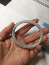 Load image into Gallery viewer, 51.5mm certified Type A 100% Natural icy watery light green purple round cut oval Jadeite Jade bangle AU27-8535