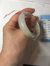 Load image into Gallery viewer, 48mm certified 100% natural Type A icy watery light green yellow white oval jadeite jade bangle PC16-6669