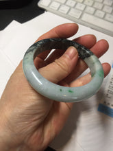 Load image into Gallery viewer, 53.5mm certified 100% natural Type A sunny green dark green purple jadeite jade bangle AA34-4258