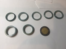 Load image into Gallery viewer, 17.1mm 6 3/4 100% natural type A icy watery green/blue icy watery Guatemala jadeite jade band ring group AQ86