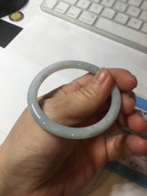 Load image into Gallery viewer, 51.5mm certified Type A 100% Natural icy watery light green purple round cut oval Jadeite Jade bangle AU27-8535