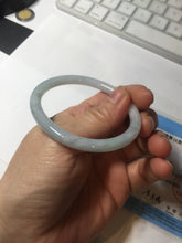 Load image into Gallery viewer, 51.5mm certified Type A 100% Natural icy watery light green purple round cut oval Jadeite Jade bangle AU27-8535