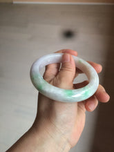 Load image into Gallery viewer, 59.5mm Certificated Type A 100% Natural white/sunny green/purple jadeite jade bangle H114-9141