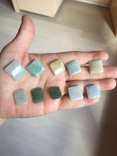 Load image into Gallery viewer, 100% Natural type A  light green/yellow square or rectangle Jadeite Jade safe and sound pendant group BP62