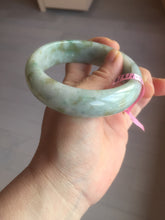 Load image into Gallery viewer, 59.2mm Type A 100% Natural light green brown chubby jadeite jade bangle G55