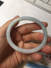 Load image into Gallery viewer, 51.5mm certified Type A 100% Natural icy watery light green purple round cut oval Jadeite Jade bangle AU27-8535