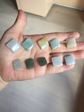 Load image into Gallery viewer, 100% Natural type A  light green/yellow square or rectangle Jadeite Jade safe and sound pendant group BP62
