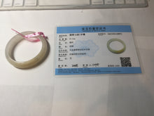 Load image into Gallery viewer, 47mm certified 100% natural Type A icy watery light green yellow white oval jadeite jade bangle PC17-6671