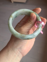 Load image into Gallery viewer, 59.2mm Type A 100% Natural light green brown chubby jadeite jade bangle G55