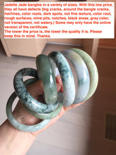 Load image into Gallery viewer, 52-63mm certified Type A 100% Natural dark green/white/purple/black Jadeite Jade bangle group with defects PA