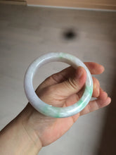 Load image into Gallery viewer, 59.5mm Certificated Type A 100% Natural white/sunny green/purple jadeite jade bangle H114-9141