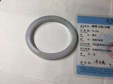 Load image into Gallery viewer, 51.5mm certified Type A 100% Natural icy watery light green purple oval Jadeite Jade bangle AU28-8536