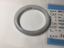 Load image into Gallery viewer, 51.5mm certified Type A 100% Natural icy watery light green purple oval Jadeite Jade bangle AU28-8536