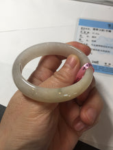 Load image into Gallery viewer, 47mm certified 100% natural Type A icy watery light green yellow white oval jadeite jade bangle PC17-6671