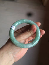 Load image into Gallery viewer, 55mm Certified type A 100% Natural green/white round cut Jadeite bangle BF79-4490