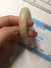 Load image into Gallery viewer, 47mm certified 100% natural Type A icy watery light green yellow white oval jadeite jade bangle PC17-6671