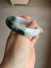 Load image into Gallery viewer, 53.4mm Certified Type A 100% Natural light purple/dark green jadeite Jade bangle BM60