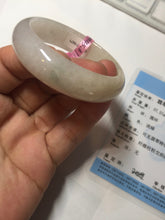 Load image into Gallery viewer, 47mm certified 100% natural Type A icy watery light green yellow white oval jadeite jade bangle PC17-6671
