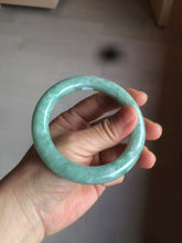 Load image into Gallery viewer, 55mm Certified type A 100% Natural green/white round cut Jadeite bangle BF79-4490