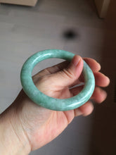 Load image into Gallery viewer, 55mm Certified type A 100% Natural green/white round cut Jadeite bangle BF79-4490